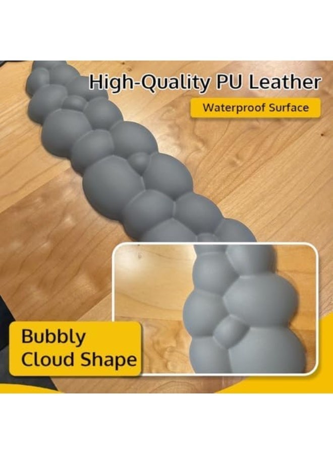 HPMY Cloud Keyboard Wrist Rest - Ergonomic Wrist Pad for Keyboard, Cute Arm Rest, Non-Slip Base, Comfortable PU Leather Cloud Palm Support for PC, Mac, Laptop, Office, Work, and Gaming, Gray - Image 4