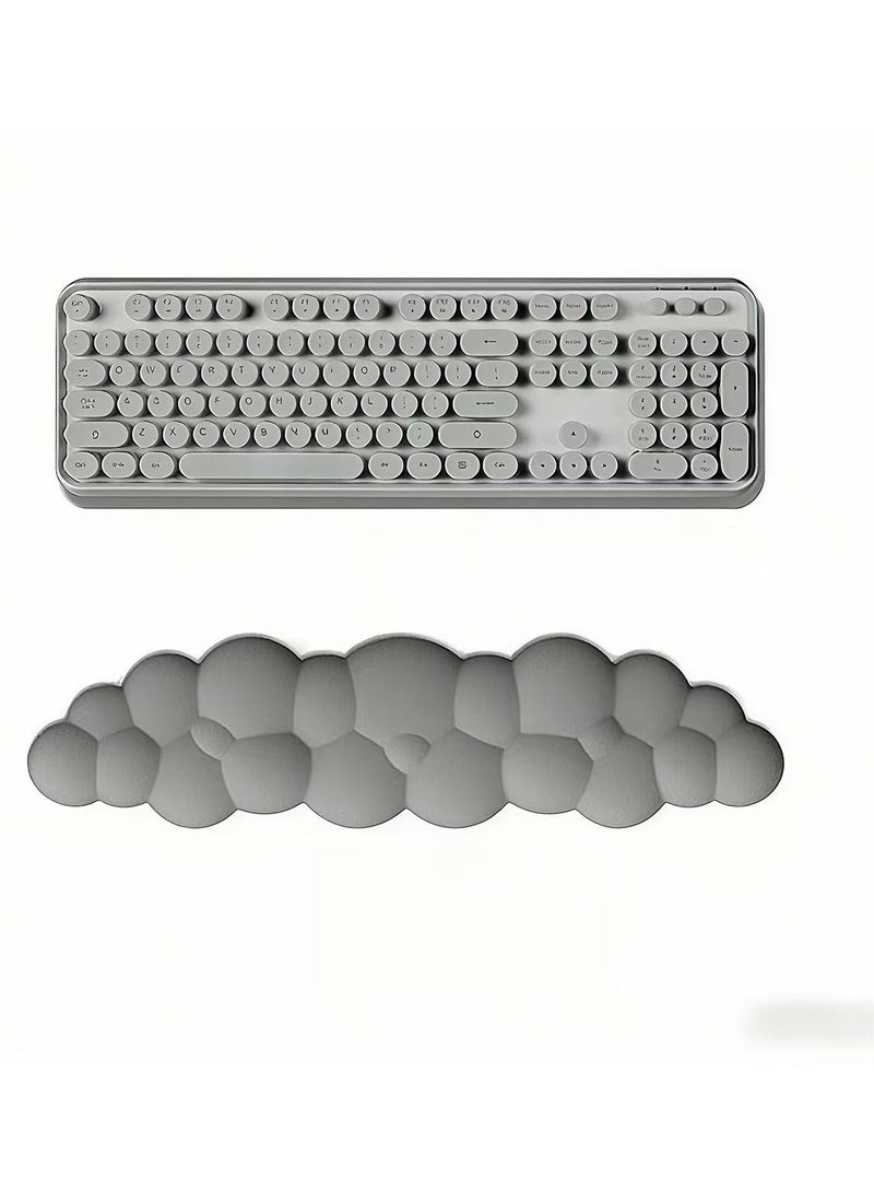 HPMY Cloud Keyboard Wrist Rest - Ergonomic Wrist Pad for Keyboard, Cute Arm Rest, Non-Slip Base, Comfortable PU Leather Cloud Palm Support for PC, Mac, Laptop, Office, Work, and Gaming, Gray - Image 1