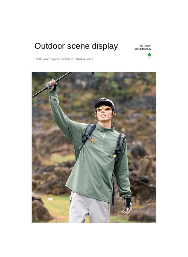 Izexx Fashion Brand Outdoor Fishing Wear Lightweight Hygroscopic Quick-drying Long-sleeved T-shirt Travel Fishing Sports Casual Top For Men - Image 3