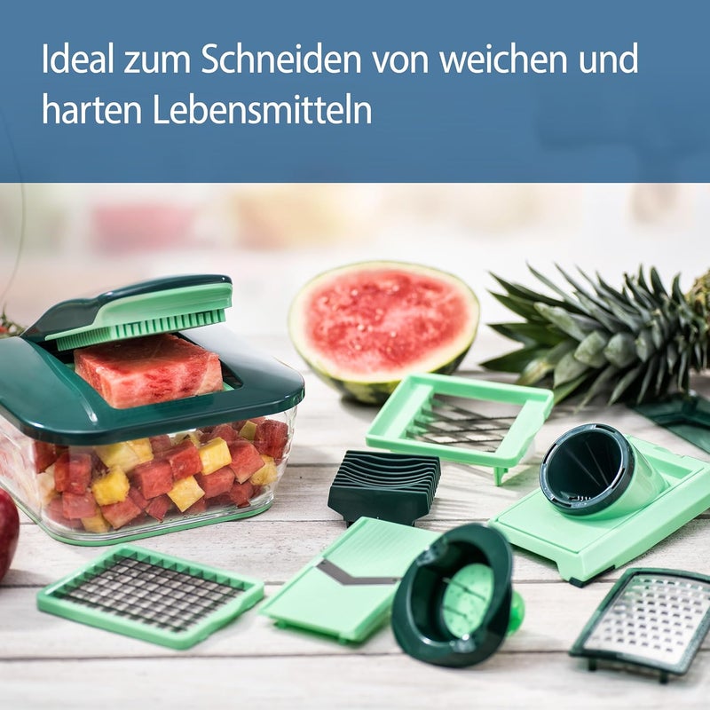 جينيس Nicer Dicer Chef (15 أجزاء) | قطاعة فواكه، قطاعة خضروات، قطاعة بصل، مفرمة، شرائح خضروات، ماندولين - Image 2