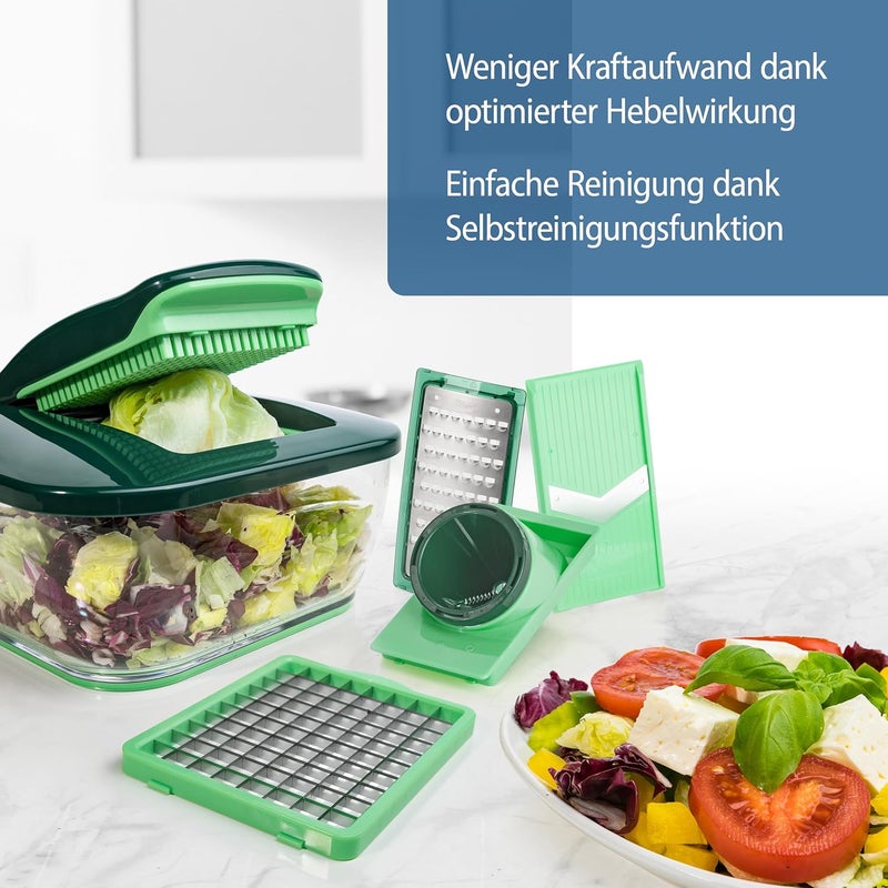 جينيس Nicer Dicer Chef (15 أجزاء) | قطاعة فواكه، قطاعة خضروات، قطاعة بصل، مفرمة، شرائح خضروات، ماندولين - Image 4
