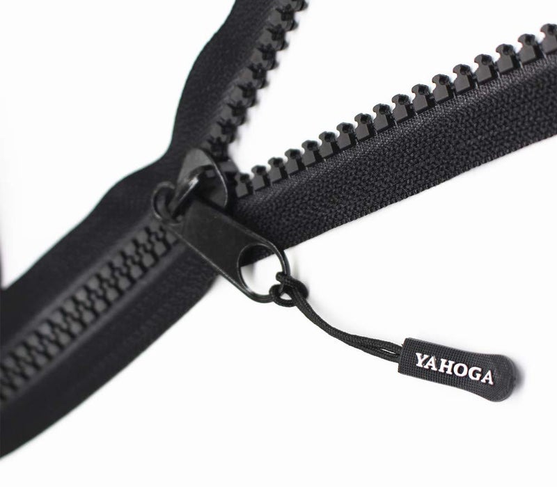 YaHoGa #10 Large Plastic Zipper by The Yard Bulk Black 5 Yards with 10pcs Long Sliders for DIY Sewing Tailor Crafts Canvas Bags Tents (5 Yards) - Image 3