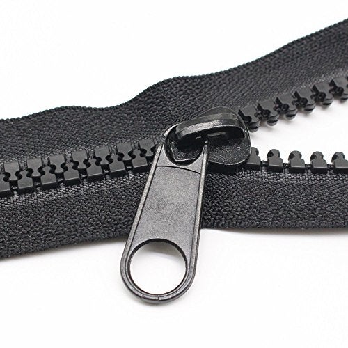 YaHoGa #10 Large Plastic Zipper by The Yard Bulk Black 5 Yards with 10pcs Long Sliders for DIY Sewing Tailor Crafts Canvas Bags Tents (5 Yards) - Image 2