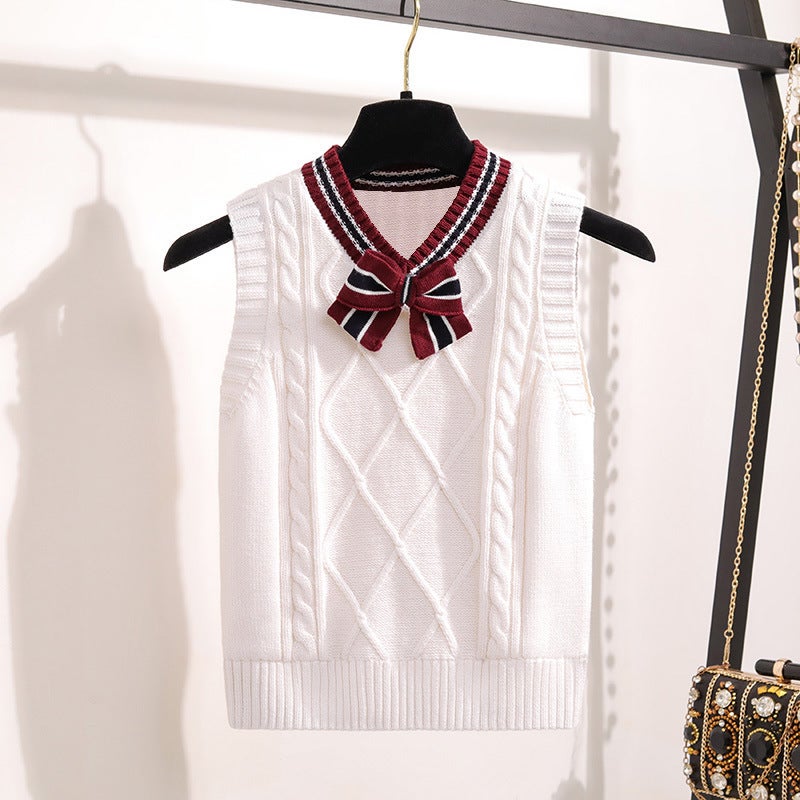 صدرية أطفال محبوكة خريفية وربيعية للزي المدرسي دافئة