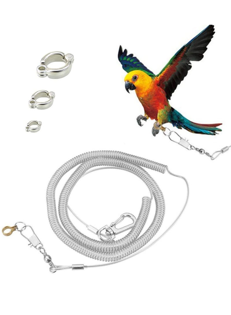 Parrot Flying Rope, 6 Meters Parrot Foot Chain Flying Training Outdoor，Anti-Bite Elastic String Training Harness,Bird Training Rope Bird For Pet,Clear. - Image 1