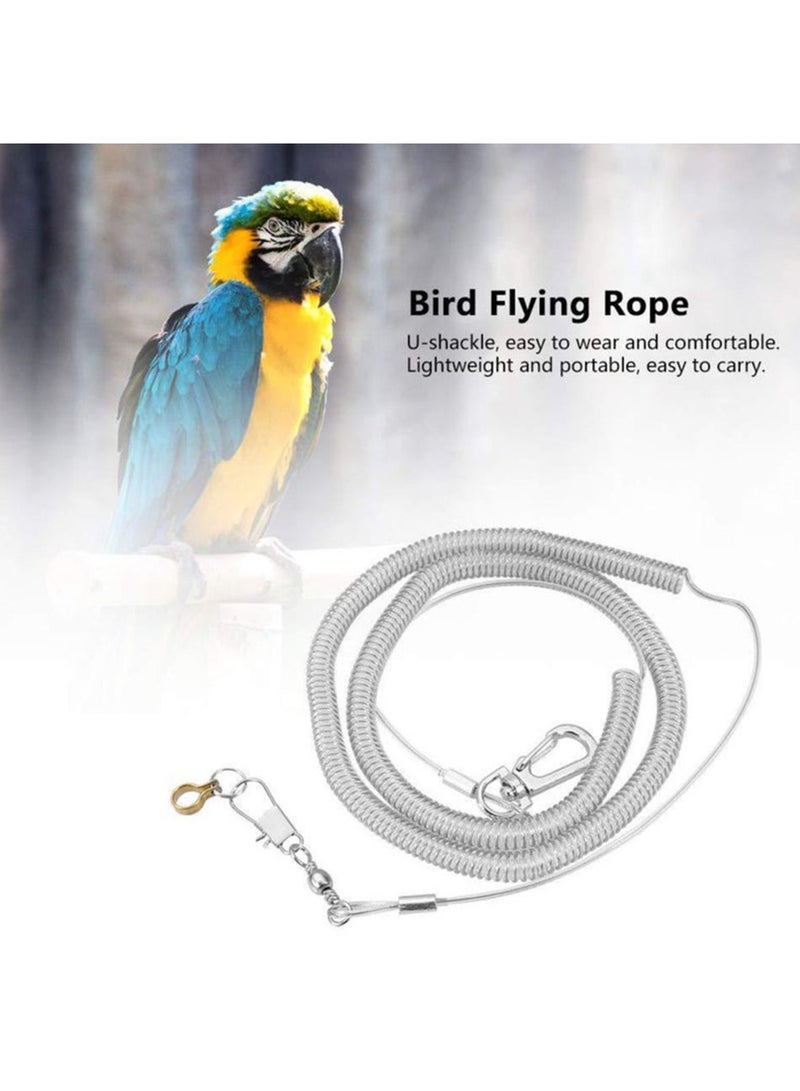 Parrot Flying Rope, 6 Meters Parrot Foot Chain Flying Training Outdoor，Anti-Bite Elastic String Training Harness,Bird Training Rope Bird For Pet,Clear. - Image 2