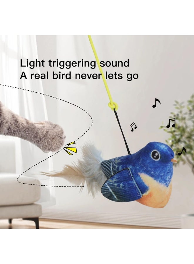 NeoStyle 2pcs Hanging Cat Toy, Door Hanging Cat Toy, Hanging Interactive Toys for Indoor Cats Kitten Play Chase Exercise, Interactive Cat Exercise Toy with Lifelike Bird Chirp(droplet shaped) - Image 5
