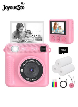 Instant Print Camera for Kids,Instant Camera for Girls Boys,Kids Camera Toys for Toddler 1080P HD Selfie Digital Camera with Print Paper & 32G Card,Birthday Gifts for Age 3-12 Years Old Pink - pzsku/ZC2303E3E6BEB0374DF06Z/45/1742230651/4e351574-25b9-43a1-ac8a-e35b56cf14e9