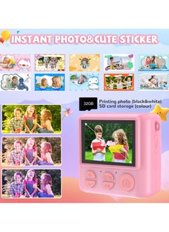 JoyousSto Instant Print Camera for Kids,Instant Camera for Girls Boys,Kids Camera Toys for Toddler 1080P HD Selfie Digital Camera with Print Paper & 32G Card,Birthday Gifts for Age 3-12 Years Old Pink  - Image 5