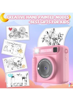 JoyousSto Instant Print Camera for Kids,Instant Camera for Girls Boys,Kids Camera Toys for Toddler 1080P HD Selfie Digital Camera with Print Paper & 32G Card,Birthday Gifts for Age 3-12 Years Old Pink  - Image 4
