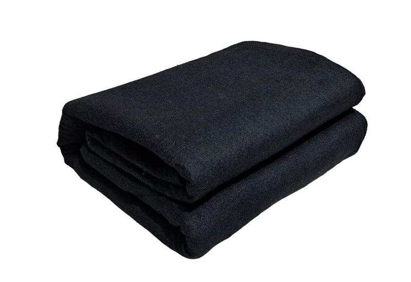 CHANDRAVATI Plain Acrylic Wool Blankets FullLength SolidDesign Single Bed Black 225 cm x 150 cm 10