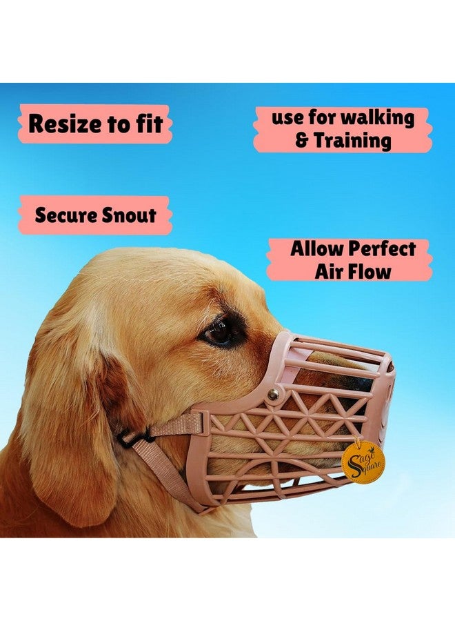 Sage Square Adjustable Strap Wire Mouth Basket Pet Safety Muzzle Collar for Anti Biting Dog (Small) - Image 5