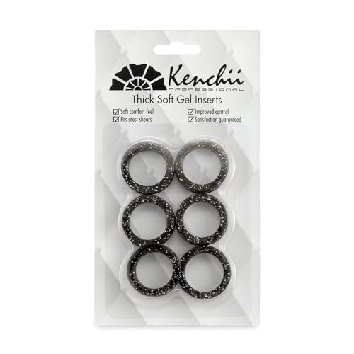 Kenchii Extra Soft Premium Shear Finger Ring Inserts - Thick, Quality Comfort. Elevate Your Grooming Experience with Precision and Style in Multiple Colors (Black) - Image 1