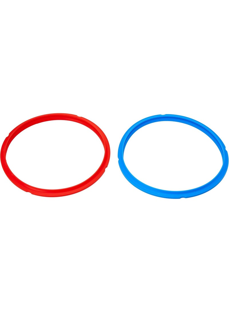 2-Pack Sealing Ring, Inner Seal Electric Pressure Cooker Accessories, From the Makers of Pot, Non-Toxic, BPA-Free, Replacement Parts, Red/Blue, 5 and 6 QT - Image 1
