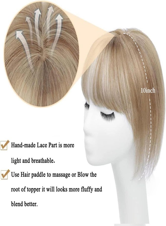 Molefi Hair Toppers for Women Real Human Hair with Bangs Topper Hair Extensions Top Hair Pieces for Thinning Hair Wiglets Premium Remy Hair（Medium ash blonde mix） - Image 2