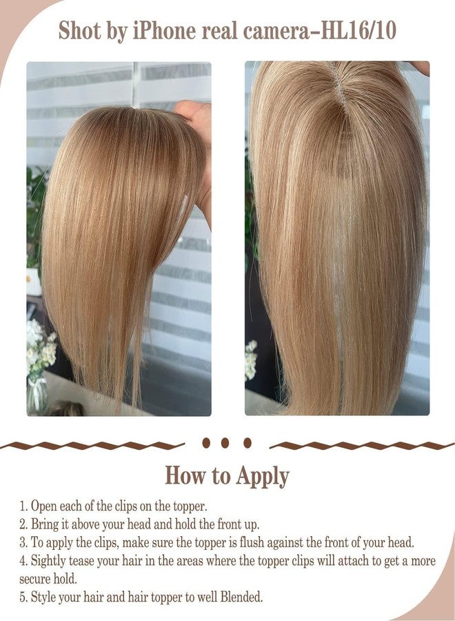 Molefi Hair Toppers for Women Real Human Hair with Bangs Topper Hair Extensions Top Hair Pieces for Thinning Hair Wiglets Premium Remy Hair（Medium ash blonde mix） - Image 5