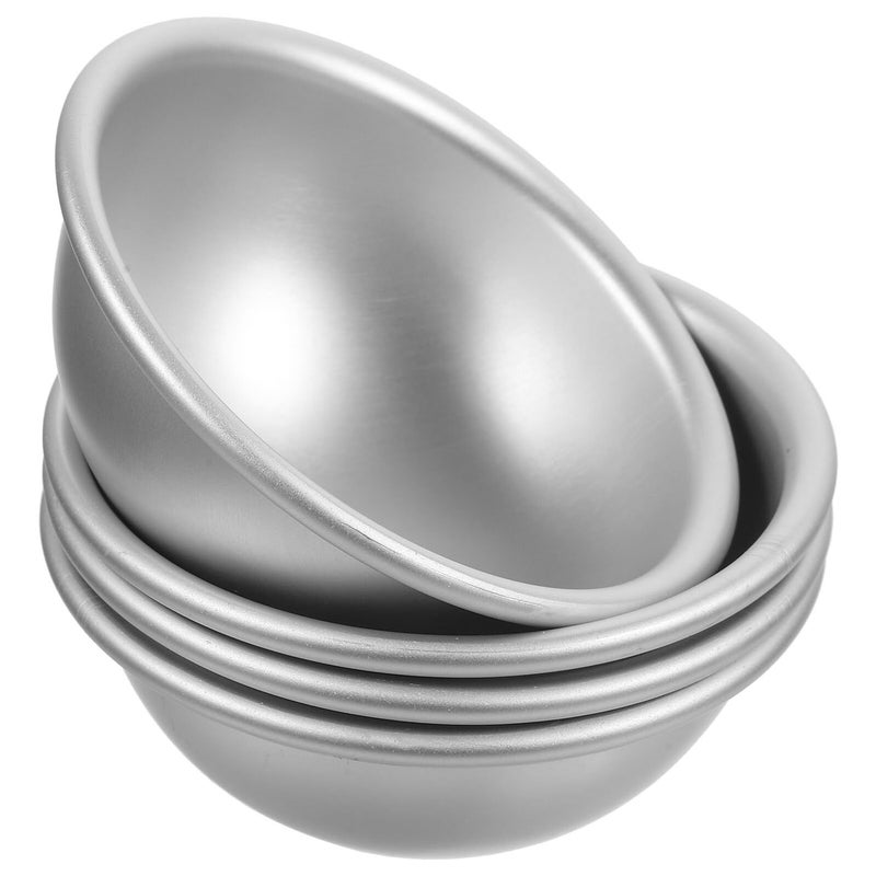 Aluminum Alloy Hemisphere Cake Pan Set 4pcs, Anodized Baking Mold for Dessert Pudding Mousse DIY - Image 2