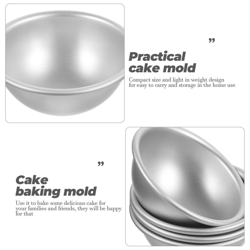 Aluminum Alloy Hemisphere Cake Pan Set 4pcs, Anodized Baking Mold for Dessert Pudding Mousse DIY - Image 4