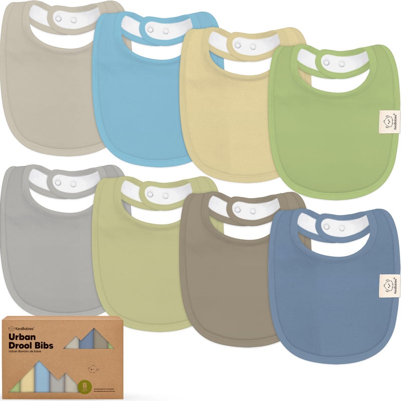 KeaBabies 8-Pack Organic Baby Bibs for Boys, Girls - Soft Cotton Drooling and Teething Bibs for Baby Girl & Boy, Extra Absorbent, Easy To Clean & Put On for Toddler, Newborn, Infant 0-24 Months (Icelandic) - Image 1