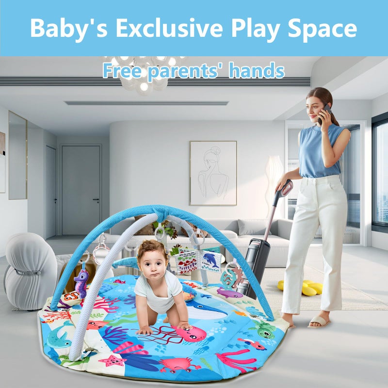TFDER Baby Gym Play Mat, 8-in-1 Tummy Time Mat & Activity Gym, Washable Ball Pit, Infant Play Mat with Detachable Toys for Sensory Exploration and Motor Skill Development - Image 5