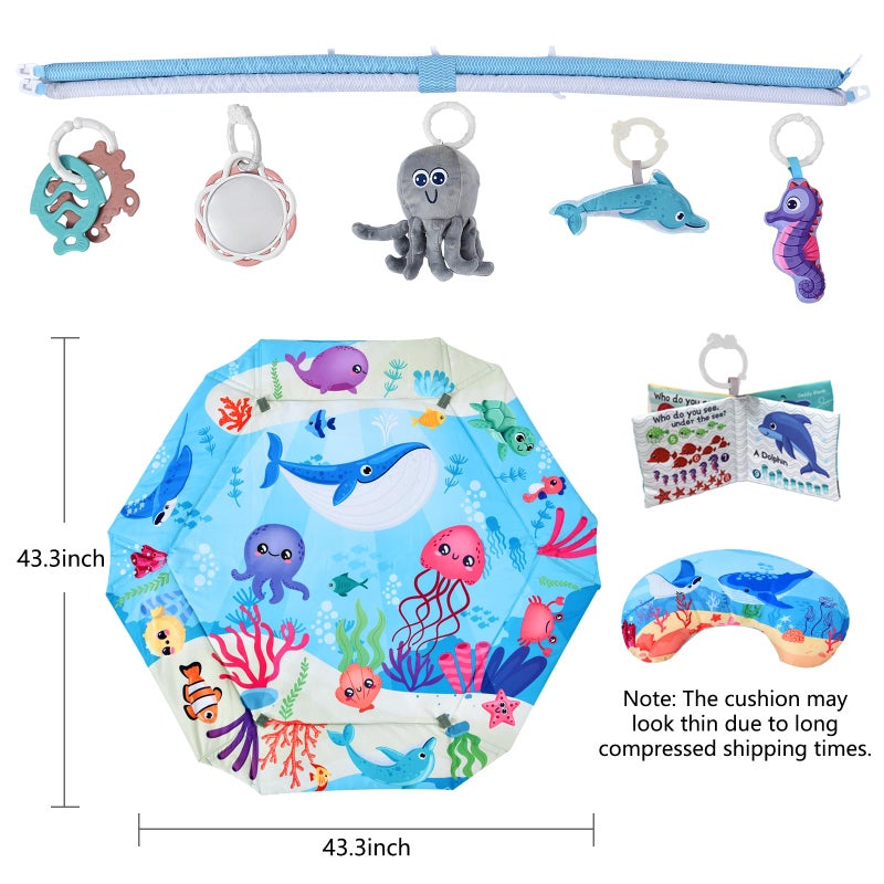 TFDER Baby Gym Play Mat, 8-in-1 Tummy Time Mat & Activity Gym, Washable Ball Pit, Infant Play Mat with Detachable Toys for Sensory Exploration and Motor Skill Development - Image 4