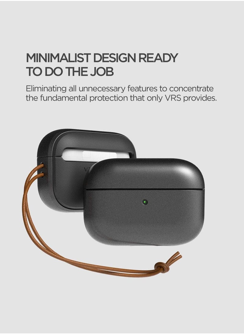 VRS Design Modern for Airpods PRO Case Cover with Leather Strap - Metal Black  - Image 3