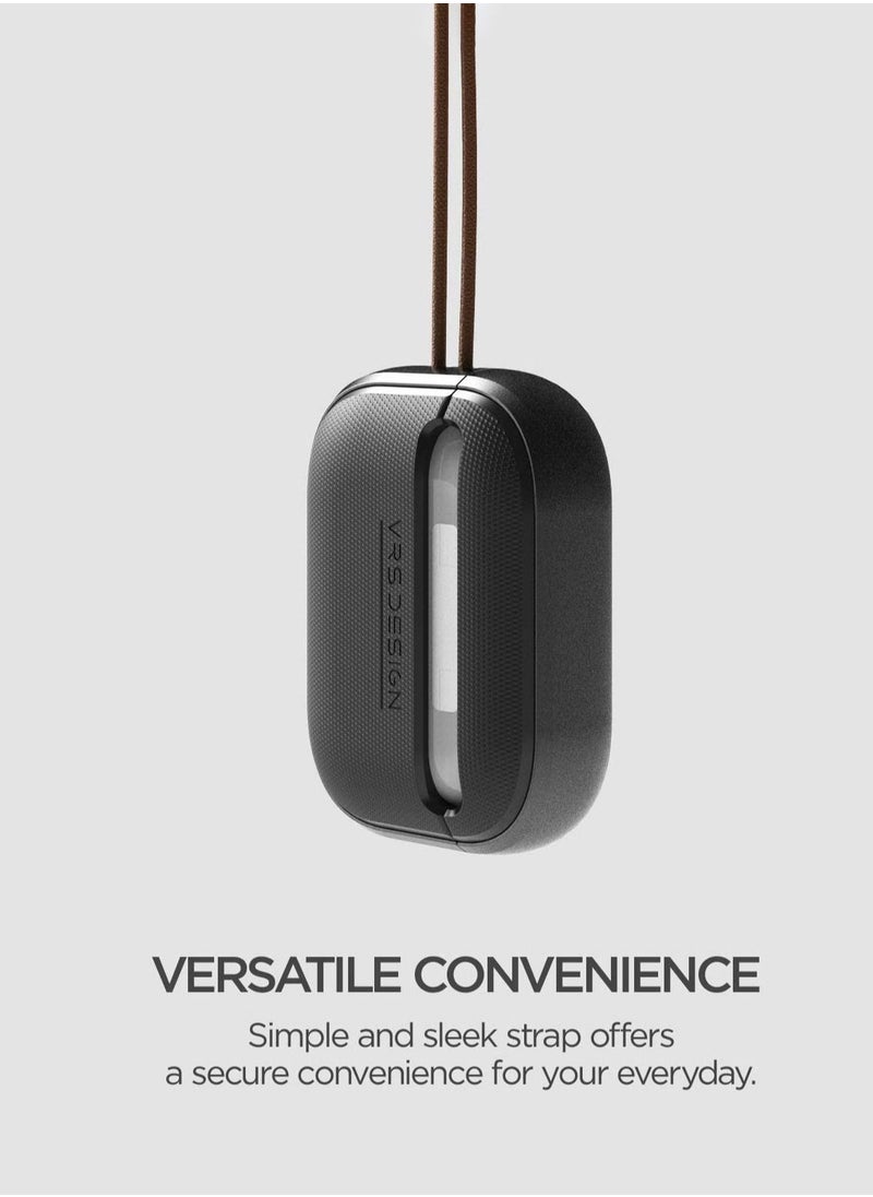 VRS Design Modern for Airpods PRO Case Cover with Leather Strap - Metal Black  - Image 2