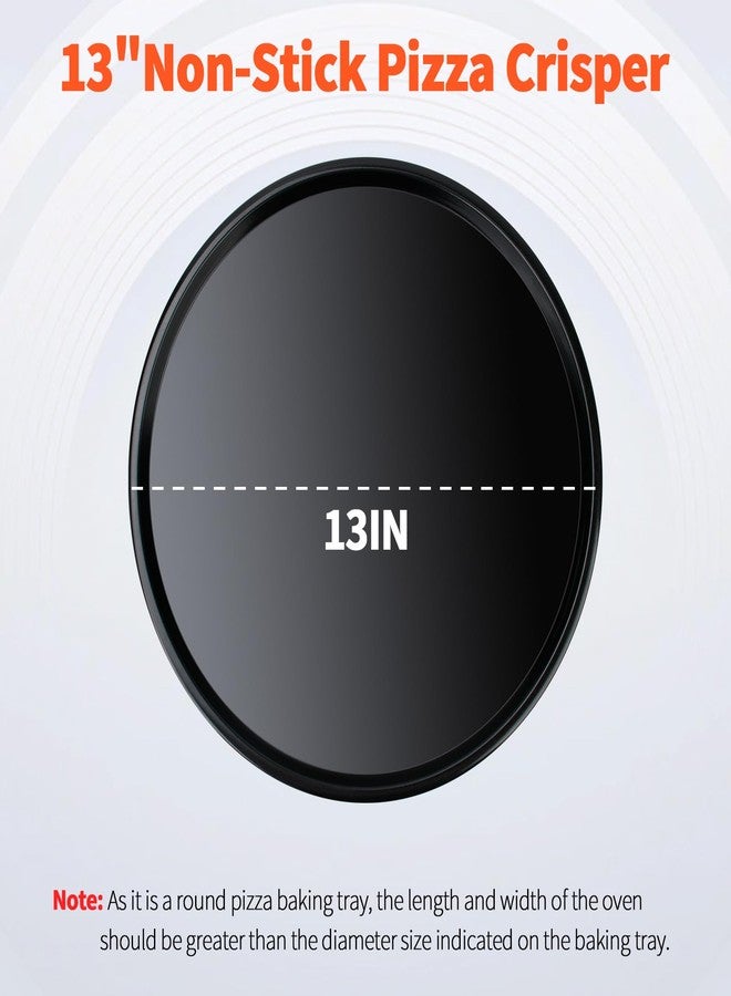 Pulems Round Pizza Pan for Oven,13 Inch Pizza Pan Compatible with Breville Smart Oven BOV800PP BOV800XL, Non-Stick Round Baking Pan Replacement for Breville Smart Oven Air Fryer Pro Accessories, Black - Image 2