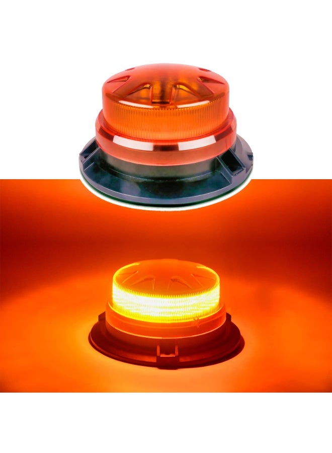 KISSUN Amber Led Emergency Strobe Beacon Lights Bar with Magnetic Mount and 8 Flash Models Yellow Warning Safety Rooftop Signal Lamps Vehicles Forklift Truck Tractor Golf Car Carts (24-LED 12V-24V) - Image 1