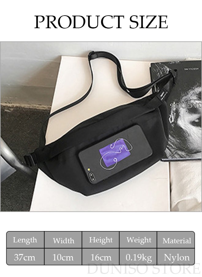 DUNISO Compact Crossbody Waist Bag for Men and Women Waterproof Crossbody Bag Multipurpose Chest Shoulder Bag with Buckle Fashion Everyday Belt Bag for Walking Traveling Work Sports  - Image 5