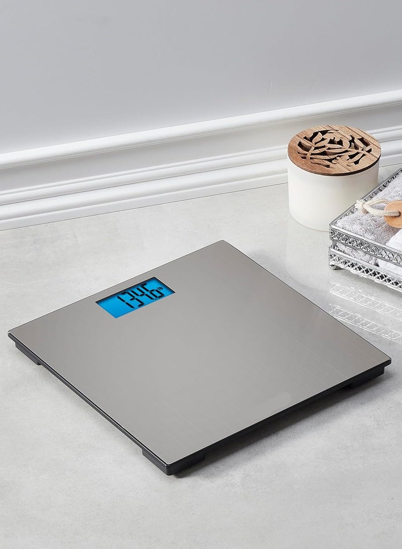 PRIMO PLUS Digital Scales for Body Weight, High 180Kg Capacity, Brushed Stainless Steel Thin Glass Platform  - Image 2