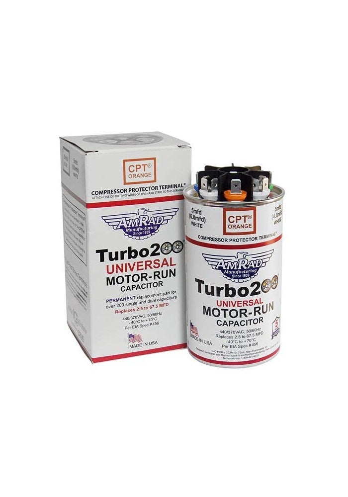 AMRAD Turbo 200 Universal Motor Run Capacitor - 67.5 MFD, 440V - Image 1