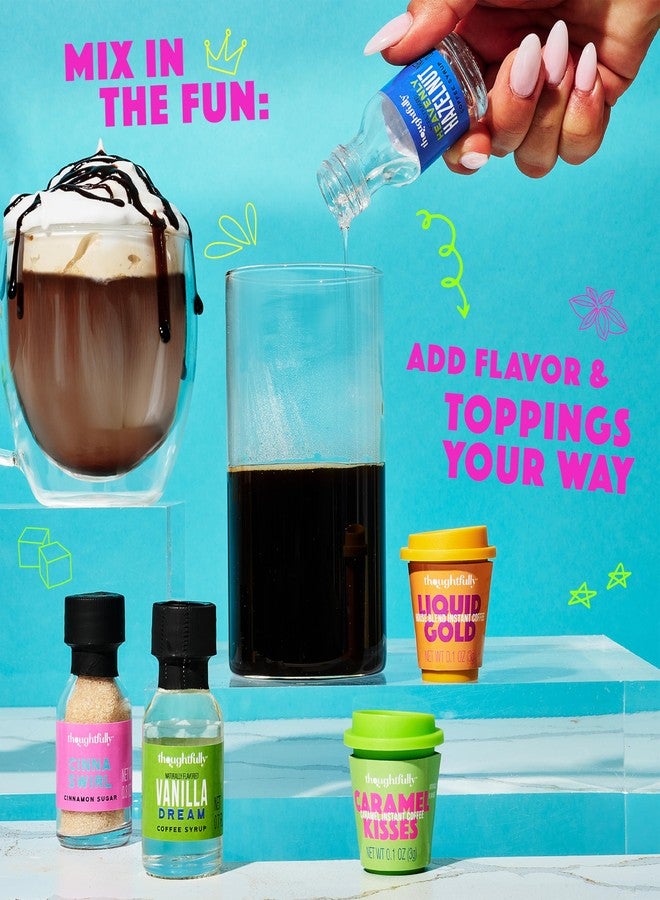 Thoughtfully, Iced Coffee Barista Bar Gift Set, Includes Instant Coffee, Flavored Syrups, Cocoa Powder & Cinnamon Sugar, DIY Coffee Station Sampler Gift for Coffee Lovers - Image 5