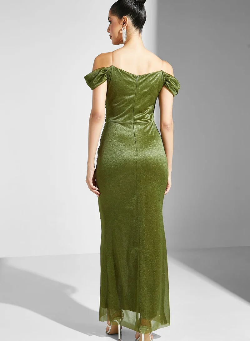 Ella Limited Edition Shimmer Ruched Detail Dress