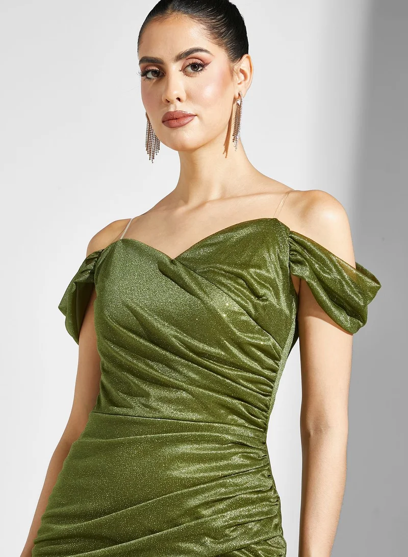 Ella Limited Edition Shimmer Ruched Detail Dress