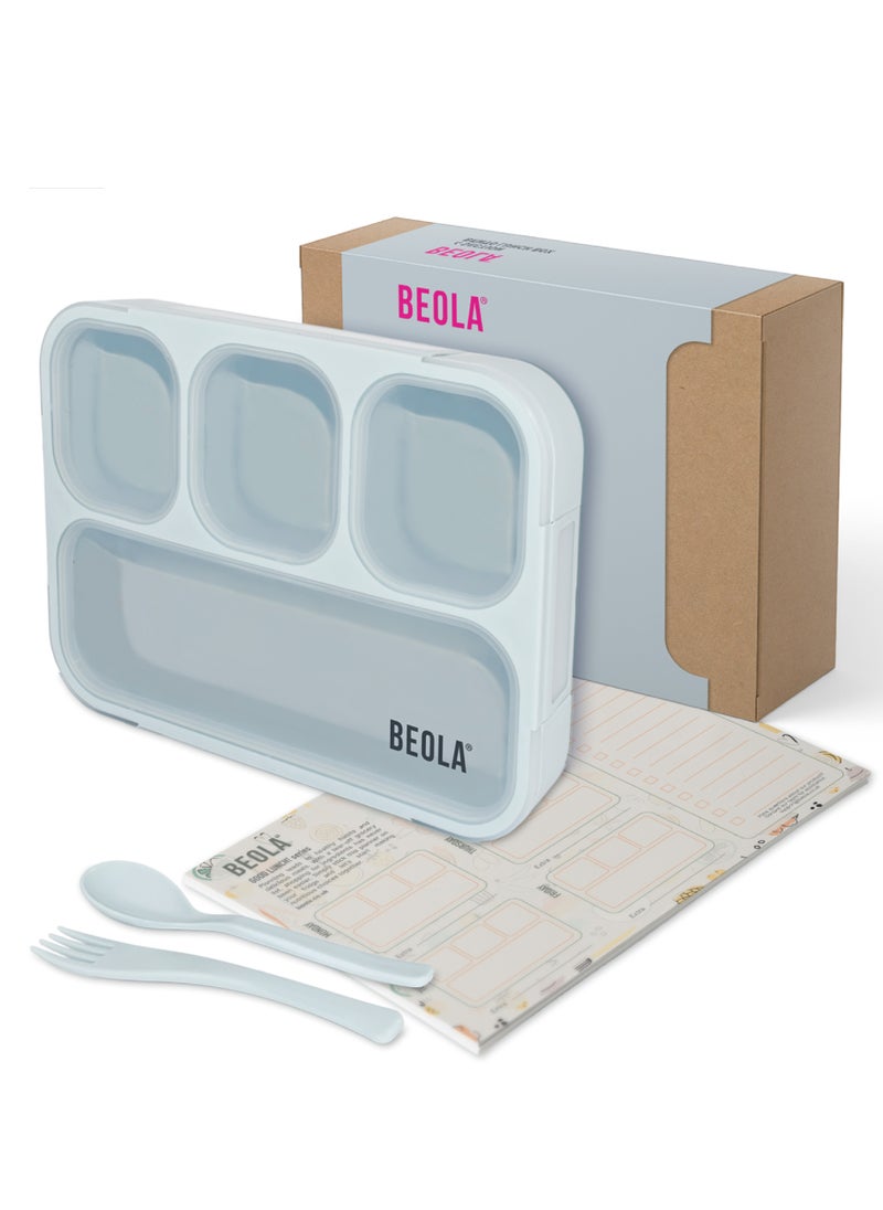 BEOLA Multi Compartment Lunch Box For Kids Adults, Ice Blue  - Image 1