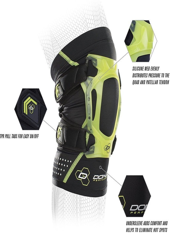 DonJoy Performance WEBTECH Short Knee Support Brace with Compression Undersleeve: Slime Green, Small - Image 5