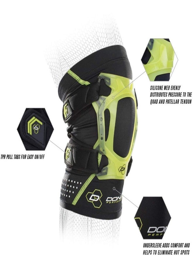 DonJoy Performance WEBTECH Short Knee Support Brace with Compression Undersleeve: Slime Green, Small - Image 2