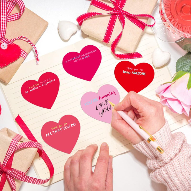 DERAYEE 24PCS Valentines Sticky Notes, 3 x 3 Inches Heart Shaped Sticky Notes Colorful Appreciation Notepads Self Stick Memo Pads for Valentine's Day Home School Office Supplies - Image 5