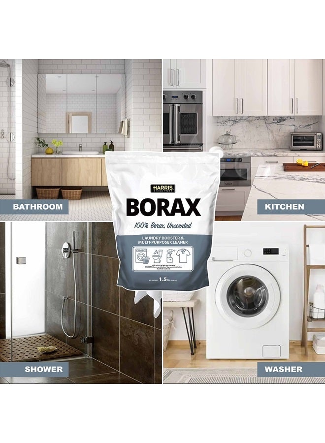 Harris مسحوق بورق هاريس لتعزيز الغسيل ومنظف متعدد الاستخدامات، 1.5 رطل (بدون رائحة) - Image 3
