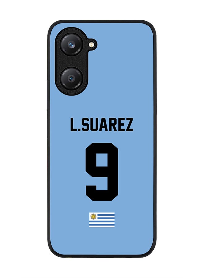 Stylizedd Rugged Black edge case for Vivo Y28s 5G / Vivo Y18 4G /Vivo Y03 4G, Slim fit Case Flexible Cover - Football Team - Uruguay , Player Name - L.Suarez - Image 1