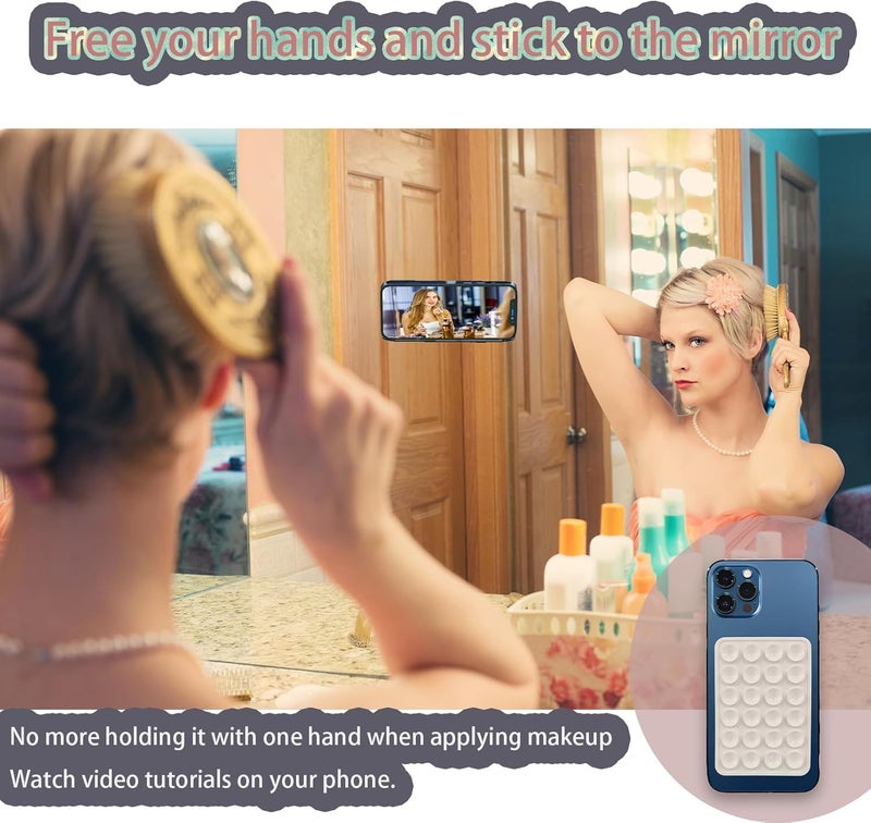 HVG TRADERS Silicone Suction Phone Case Adhesive Mount, Suction Phone Case Mount Anti-Slip Hands-Free Mobile Accessory (Pack of-4) - Image 3