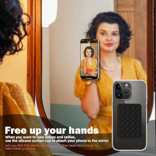 HVG TRADERS Silicone Suction Phone Case Adhesive Mount, Suction Phone Case Mount Anti-Slip Hands-Free Mobile Accessory (Pack of-4) - Image 4