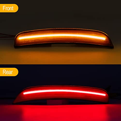 R&F Auto RF Auto LED Side Marker Light Kit For Charger 2015 2016 2017 2018 2019 2020 2021 2022 2023 OEM Replacement Smoked Lens Front Rear Lights Sit Car Red Led Side Marker Lamp - Image 3