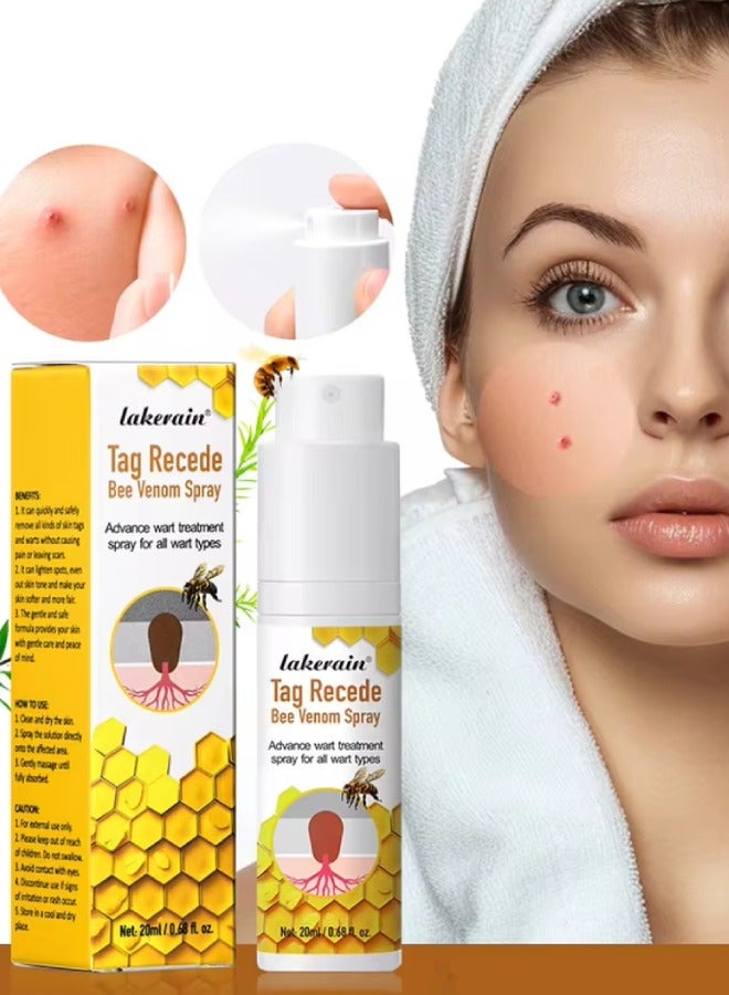 lakerain Tag Recede Bee Venom Spray Wart Treatment Spray Bee Venom Wart and Skin Tags Removal Treatment Spray Wart Remover Bee Venom Skin Tag Removal Spray Acne Removal Spray  - Image 1