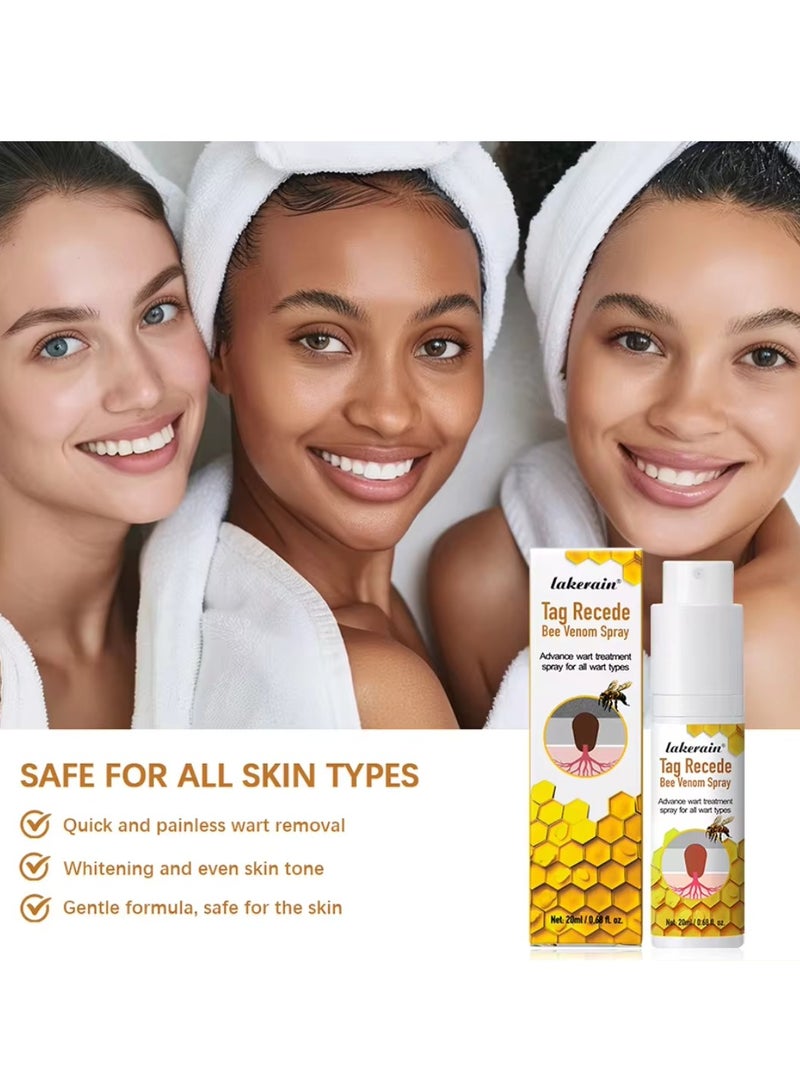 lakerain Tag Recede Bee Venom Spray Wart Treatment Spray Bee Venom Wart and Skin Tags Removal Treatment Spray Wart Remover Bee Venom Skin Tag Removal Spray Acne Removal Spray  - Image 4
