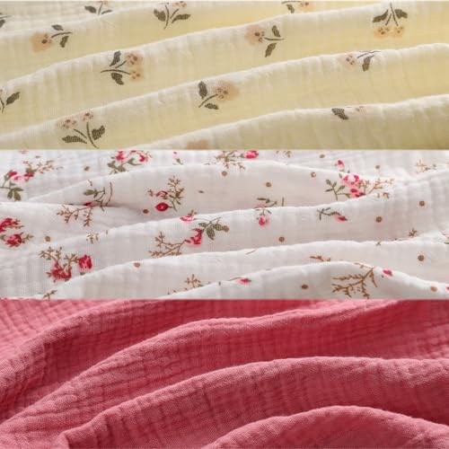 Onacosht Muslin Bassinet Sheets 3 Pack, 100% Cotton Baby Fitted Sheet 33" x 19" Compatible with Mika Micky, KoolaBaby (3 in 1), BabyBond, HARPPA and RICUTON Bedside Bassinet, Solid Pink and Floral - Image 2