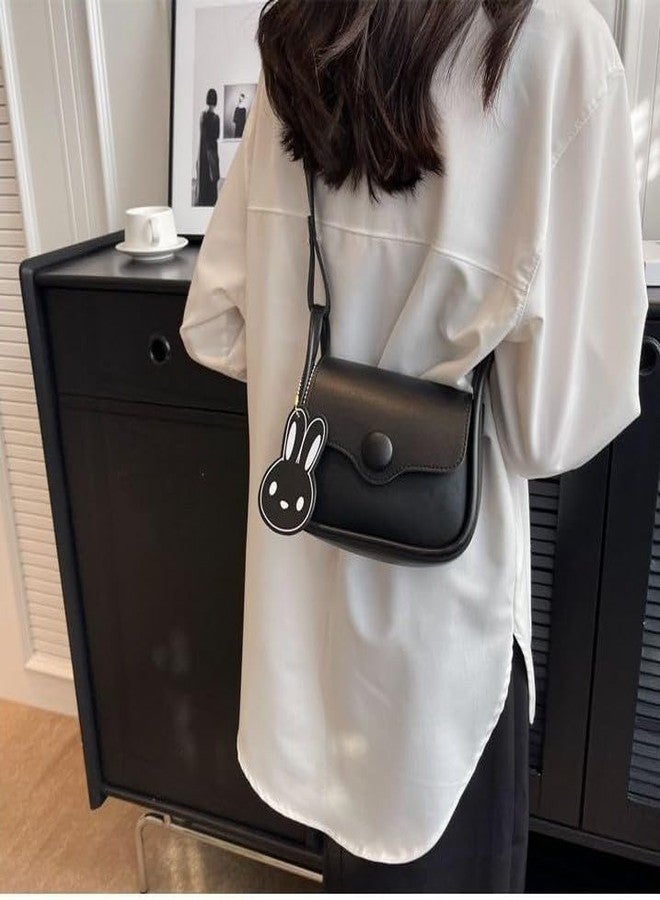HaveGlam Designer Bunny Crossbody Sling Bag, Faux Leather, Available in Black and Brown (Black) - Image 4