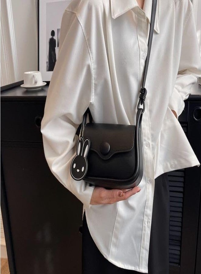 HaveGlam Designer Bunny Crossbody Sling Bag, Faux Leather, Available in Black and Brown (Black) - Image 5