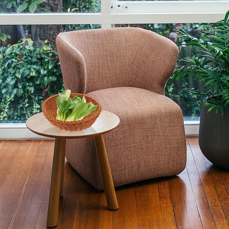 Imitation Rattan Bread Basket and Fruit Basket Light Brown for Kitchen Countertop Decorative Desktop Snack and Table Serving - Image 4